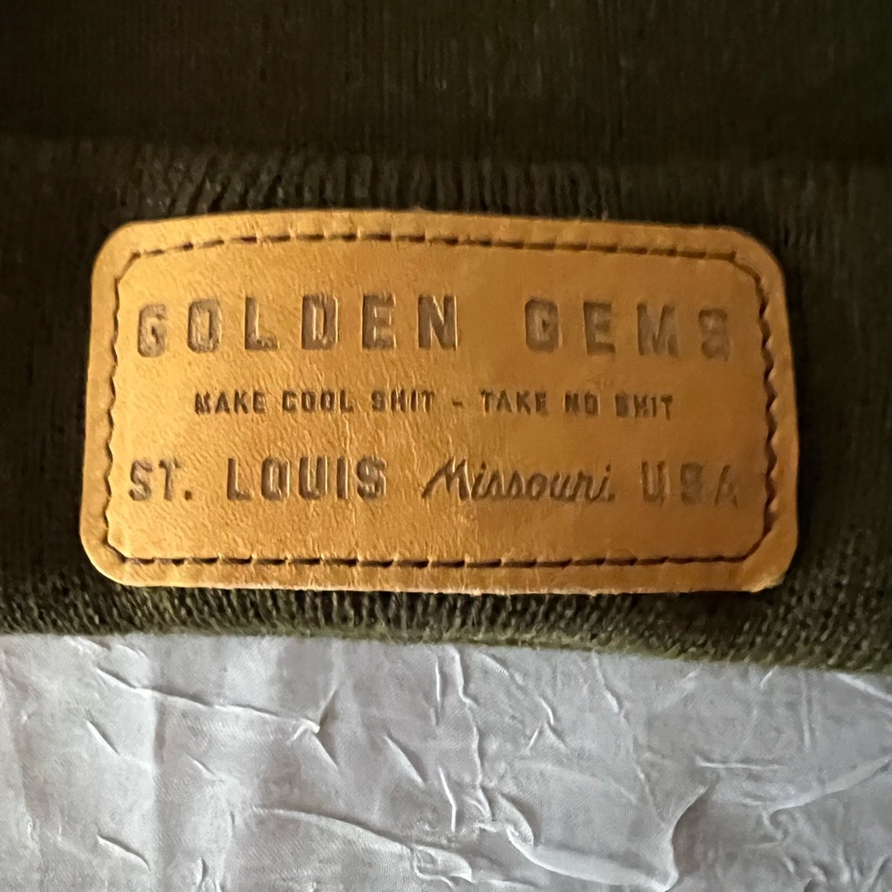 Golden Gems Olive Knit Beanie